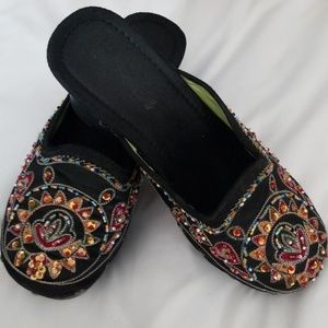 Black Beaded Clogs